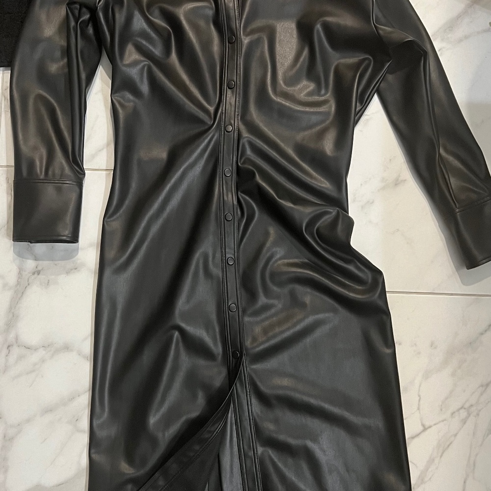 ZARA 3/4 length LEATHER DRESS